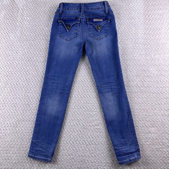 Hudson Girls Stretch Denim Skinny Jeans-Size 7 Button Flap Pockets - Picture 3 of 16